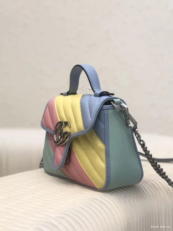 Firstbag ru GG handle top mini Marmont bag GUCCI 0823